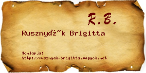 Rusznyák Brigitta névjegykártya